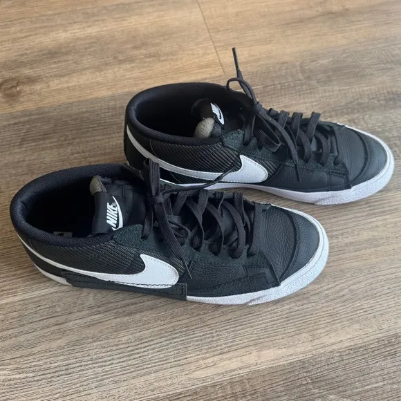 Pre-owned Nike Blazer Low Pro Club Shoes Sneakers Black White Men's 9