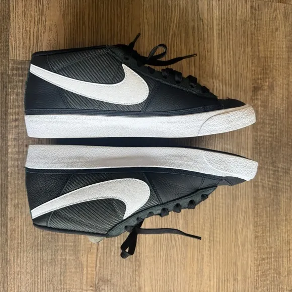 Pre-owned Nike Blazer Low Pro Club Shoes Sneakers Black White Men's 9