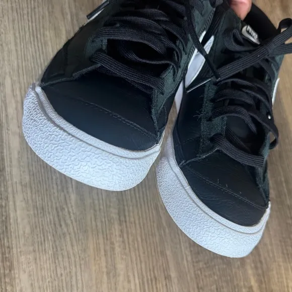 Pre-owned Nike Blazer Low Pro Club Shoes Sneakers Black White Men's 9