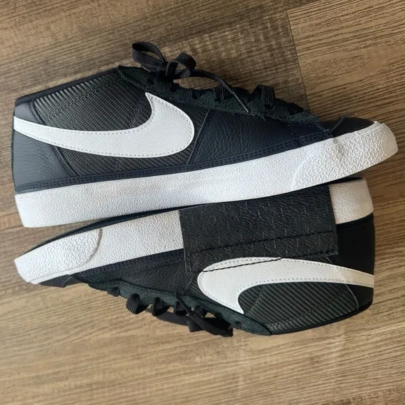 Pre-owned Nike Blazer Low Pro Club Shoes Sneakers Black White Men's 9