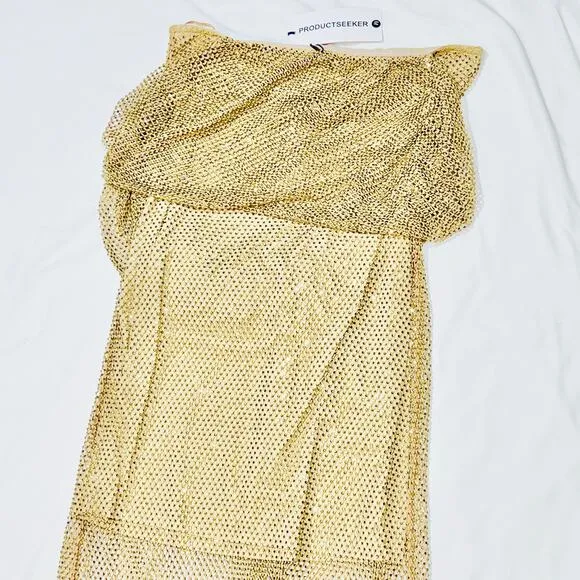 Productseeker Gold Dress Women Medium Night Formal Shimmering Modern Cocktail