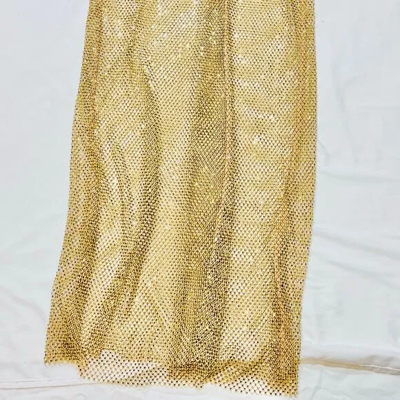 Productseeker Gold Dress Women Medium Night Formal Shimmering Modern Cocktail