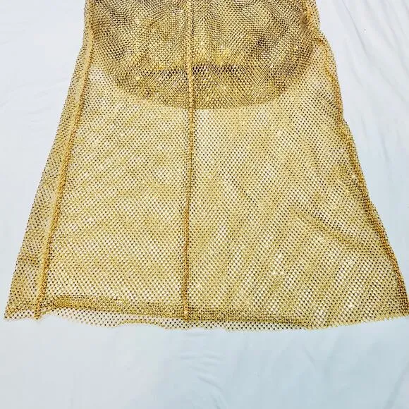 Productseeker Gold Dress Women Medium Night Formal Shimmering Modern Cocktail