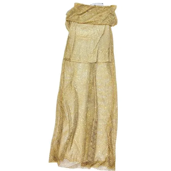 Productseeker Gold Dress Women Medium Night Formal Shimmering Modern Cocktail