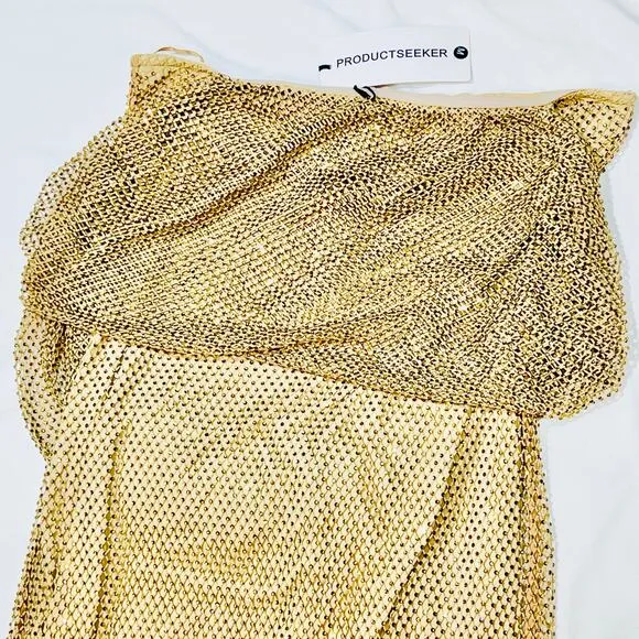 Productseeker Gold Dress Women Medium Night Formal Shimmering Modern Cocktail