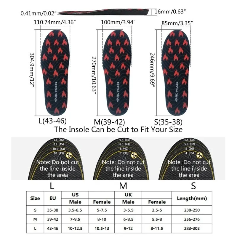 Professional Heated Shoe Insoles Rechargeable Inserts | Ultimate Foot Warmers for Cold Weather and Outdoor Activities | for Boots, Shoes, and Skiing
