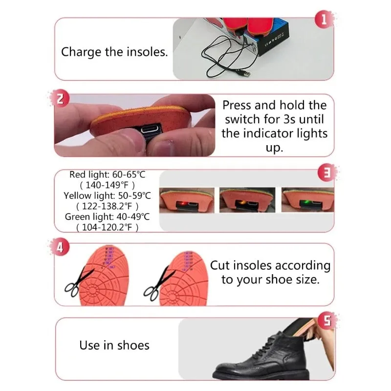 Professional Heated Shoe Insoles Rechargeable Inserts | Ultimate Foot Warmers for Cold Weather and Outdoor Activities | for Boots, Shoes, and Skiing