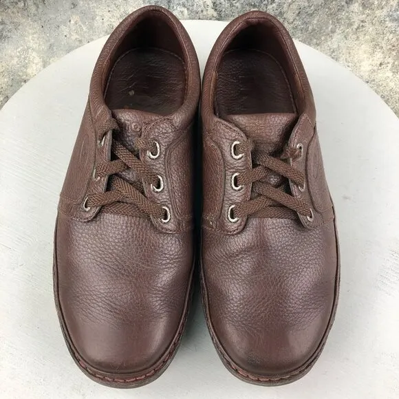 Propet Mens Size 9.5 XX(5E) Villager Brown Leather Lace-Up Oxford Sneakers M4070
