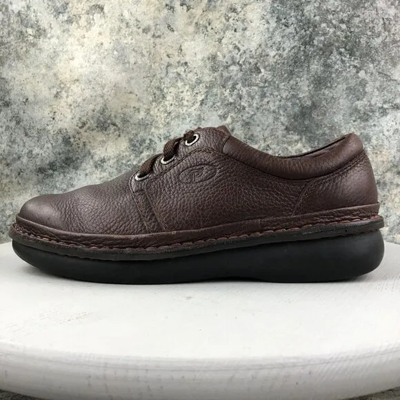 Propet Mens Size 9.5 XX(5E) Villager Brown Leather Lace-Up Oxford Sneakers M4070