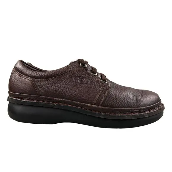 Propet Mens Size 9.5 XX(5E) Villager Brown Leather Lace-Up Oxford Sneakers M4070