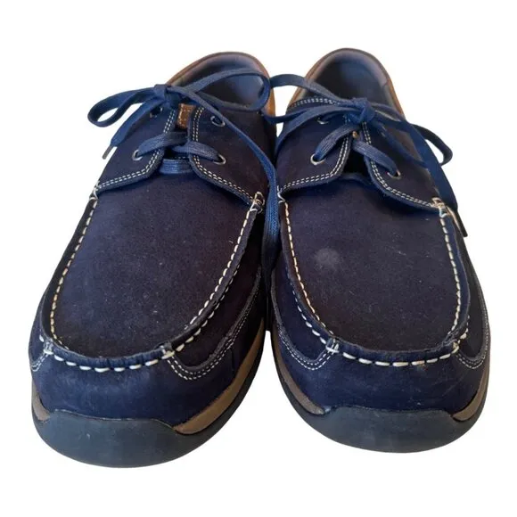Propet Pomeroy Boat Blue Casual Shoes Size 15  3E Wide Mens Suede NWOB