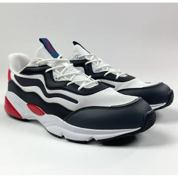 Propet Stability Marvel Mens 11.5 White Black Walking Low Shoes Sneakers MAA182M
