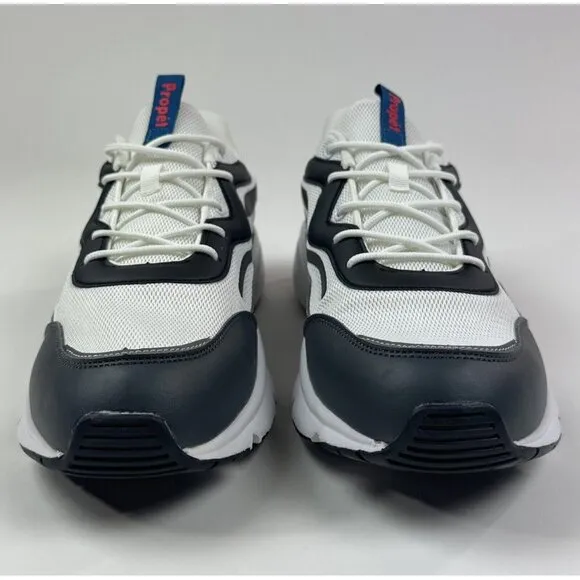 Propet Stability Marvel Mens 11.5 White Black Walking Low Shoes Sneakers MAA182M