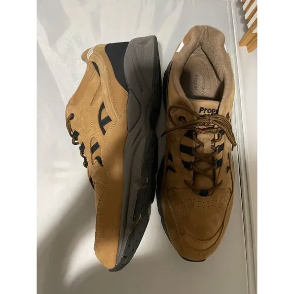 Propet Stability Walker Men's Athletic Shoes Size 16 X (3E) Leather Upper Tan &amp;