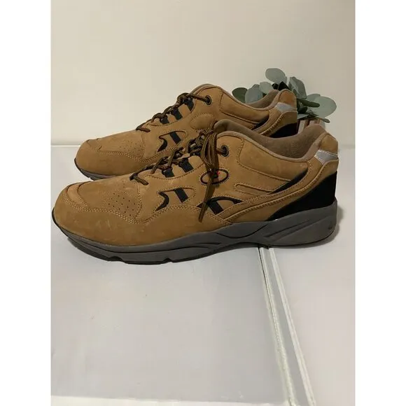 Propet Stability Walker Men's Athletic Shoes Size 16 X (3E) Leather Upper Tan &amp;