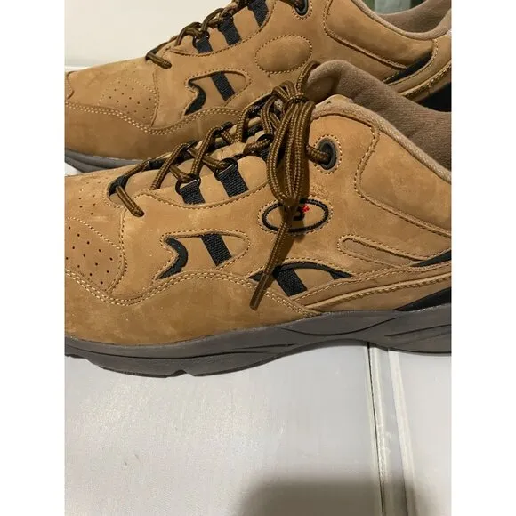 Propet Stability Walker Men's Athletic Shoes Size 16 X (3E) Leather Upper Tan &amp;