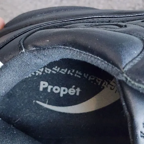 Propet Stability Walker Strap Shoes Mens Black Leather Low Top Size 13 3E Width