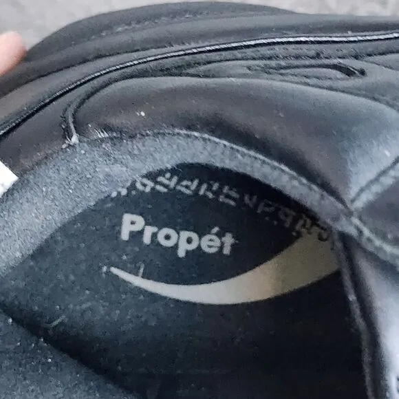 Propet Stability Walker Strap Shoes Mens Black Leather Low Top Size 13 3E Width