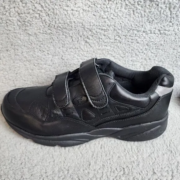 Propet Stability Walker Strap Shoes Mens Black Leather Low Top Size 13 3E Width