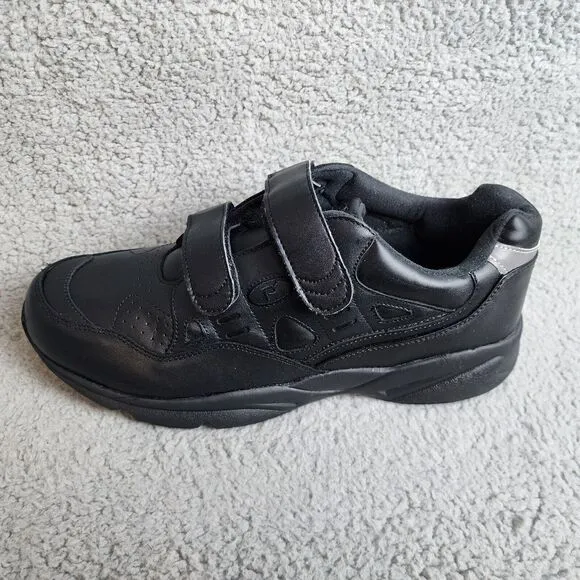 Propet Stability Walker Strap Shoes Mens Black Leather Low Top Size 13 3E Width