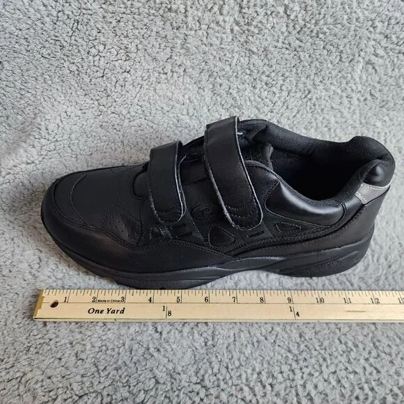 Propet Stability Walker Strap Shoes Mens Black Leather Low Top Size 13 3E Width