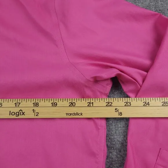 Psycho Bunny 16.5 32/33 Modern Fit Stretch Long Sleeve Dress Shirt Pink