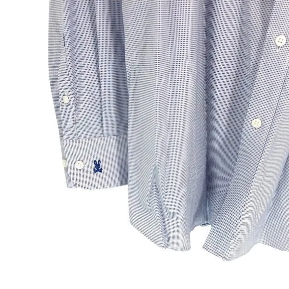 Psycho Bunny by Robert Godley Casual Dress Shirt 17.5 34/35 Modern Fit Stretch