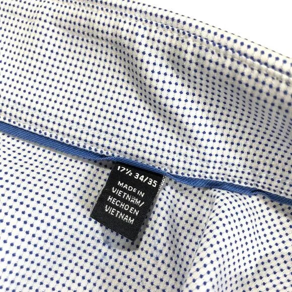 Psycho Bunny by Robert Godley Casual Dress Shirt 17.5 34/35 Modern Fit Stretch