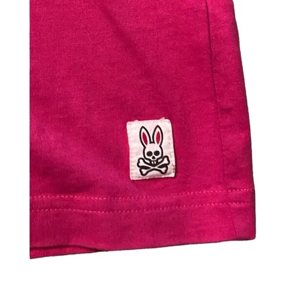 Psycho Bunny Mens Pre-Owned Crew Neck Pink Cotton Size 7/XL