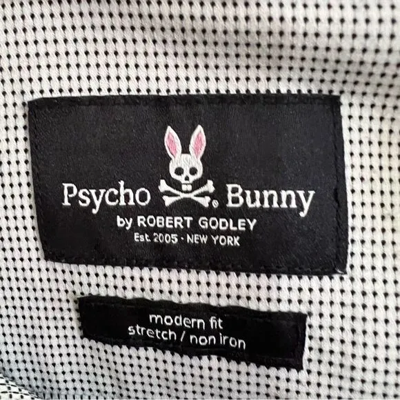 Psycho Bunny Modern Fit Printed Men’s Dress Shirt Size 15 32/33