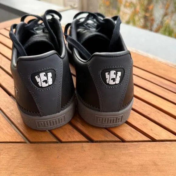 PUMA Black‎ Leather Sneakers Classic Platform Casual Shoes Gray Sole Urban Style