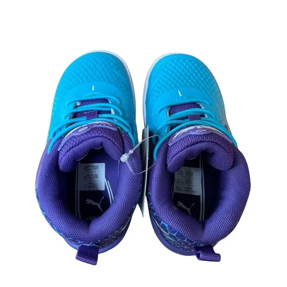 Puma Little Kids Toddler MB.02 Queen City Purple Blue Boys Basketball Sneakers