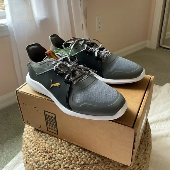 Puma Men's Gray and Black Golf Shoes