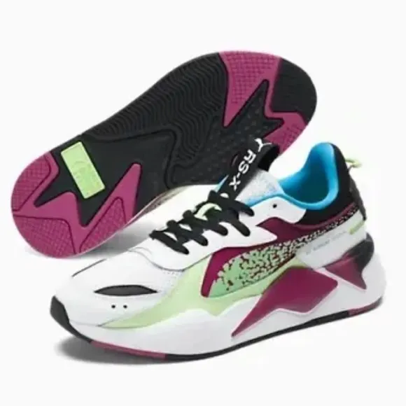 PUMA RS-X Blaster Mens Sneakers Running Shoes White Maroon Size 11.5 386903-02