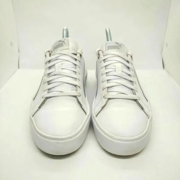 Puma Smash Platform V2 Fashion Sneakers Womens Size 8 White Casual Classic Shoes