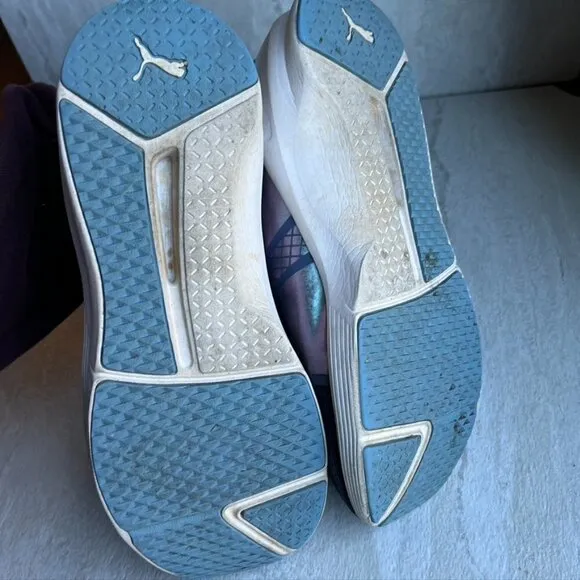 Puma sneakers Blue Purple iridescent pull on Shoes Girls 5 EU 37