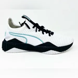 Puma sneakers Defy White Black Aqua chunk soles Women’s 7