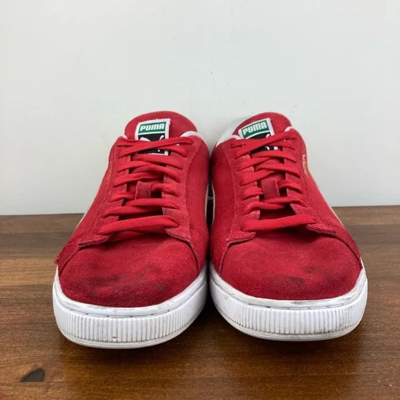 Puma Suede Classic Red Suede Lifestyle Sneakers Shoes Low Top Men’s Size 14.