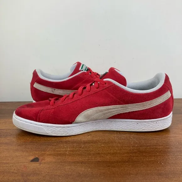 Puma Suede Classic Red Suede Lifestyle Sneakers Shoes Low Top Men’s Size 14.