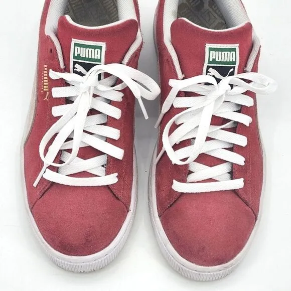 Puma Suede Low Sneakers Mens Size 8.5 Red White Oatmeal 35263465 Beat Street 80s
