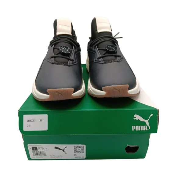 PUMA Women's Fier Nitro Leather Shoes Black/ Pristine Size 7 NEW