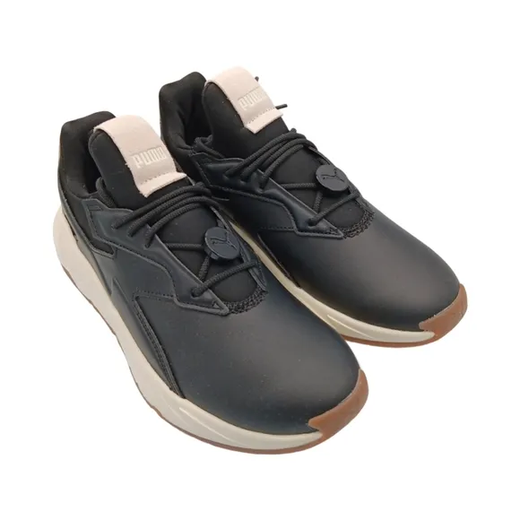 PUMA Women's Fier Nitro Leather Shoes Black/ Pristine Size 7 NEW