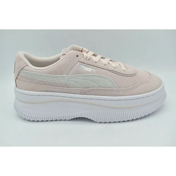 Puma Womens Size 9.5 Deva Suede Pink White Casual Platform Sneakers Shoes