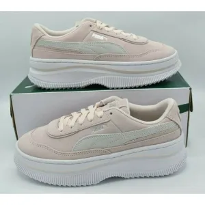 Puma Womens Size 9.5 Deva Suede Pink White Casual Platform Sneakers Shoes