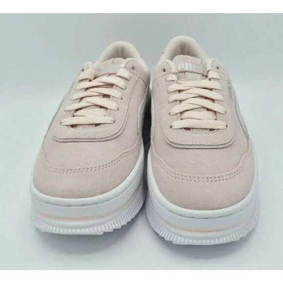 Puma Womens Size 9.5 Deva Suede Pink White Casual Platform Sneakers Shoes