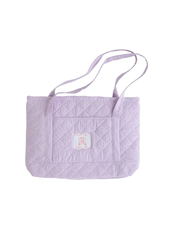 Quilted Luggage Tote - Ballet Slipper