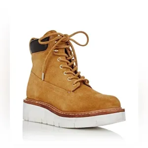 Rag &amp; Bone Camden Suede Platform Wedge Boot Tan 6.5