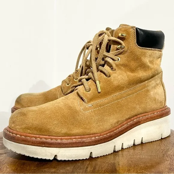 Rag &amp; Bone Camden Suede Platform Wedge Boot Tan 6.5