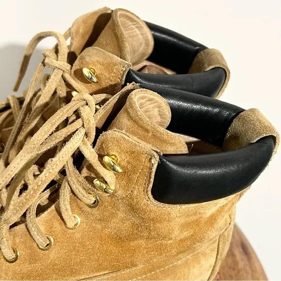 Rag &amp; Bone Camden Suede Platform Wedge Boot Tan 6.5