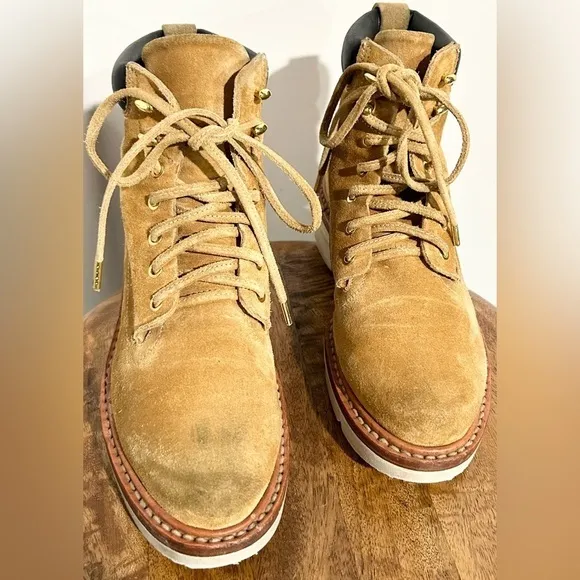 Rag &amp; Bone Camden Suede Platform Wedge Boot Tan 6.5